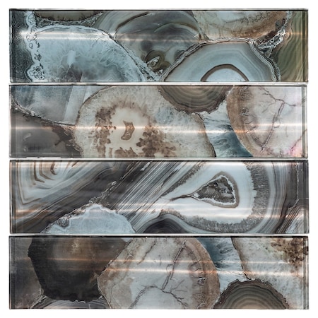 Andova Tiles SAMPLE-Myst 3-in. x 12-in. Subway Agate Inspired Polished Glass Wall Tile SAM-ANDMYS247